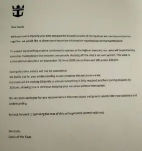 Navigating a Flushed Schedule: Oasis of the Seas Imposes Temporary Onboard Toilet Shutdowns During Bahamas Itinerary